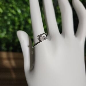 triangular-shaped central stone modern style Ring Size 7